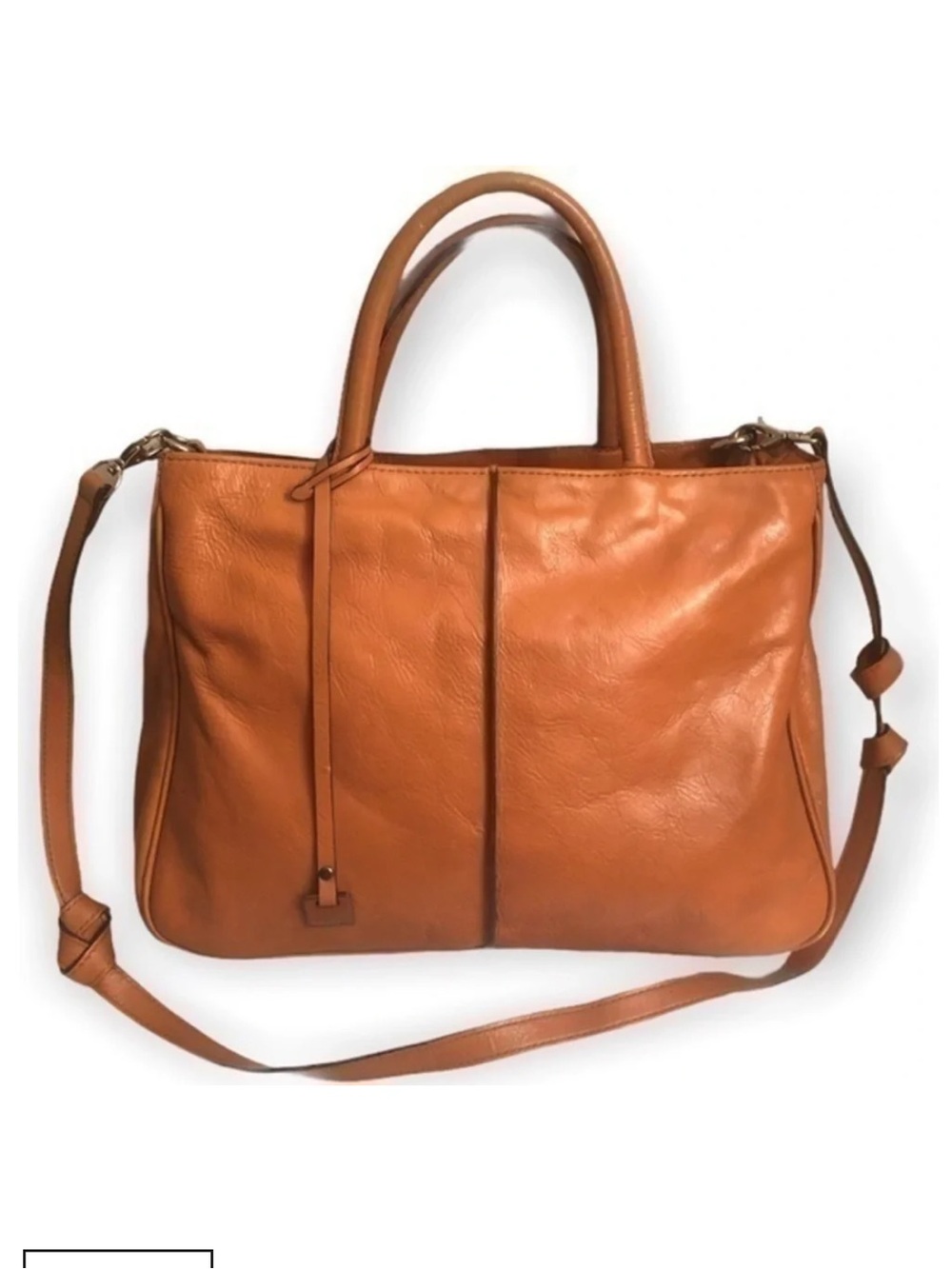 HOBO Classic Leather Tote Bag in Cognac Brown